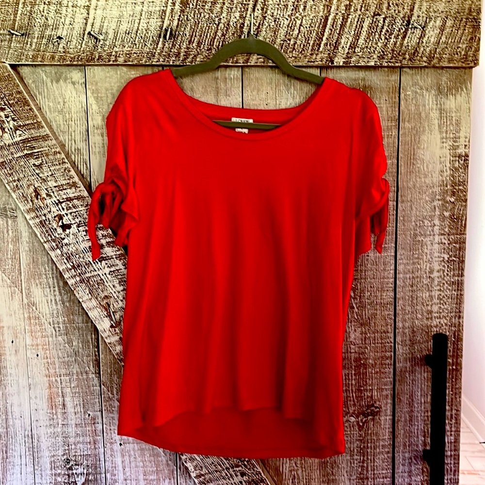 Red J. Crew tee. Size large.